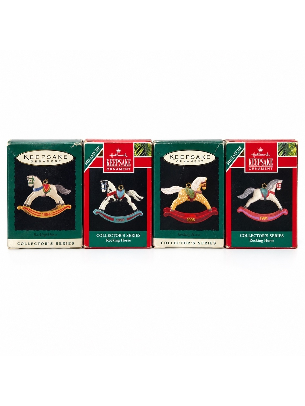 Hallmark Keepsake Collector's Series Rocking Horse Ornaments 1990, 1991, 1994,
